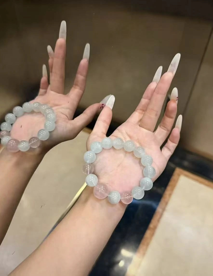 🌸 Vòng tay đá Aquamarine phối Thạch Anh Hồng – Pastel Sweet 3