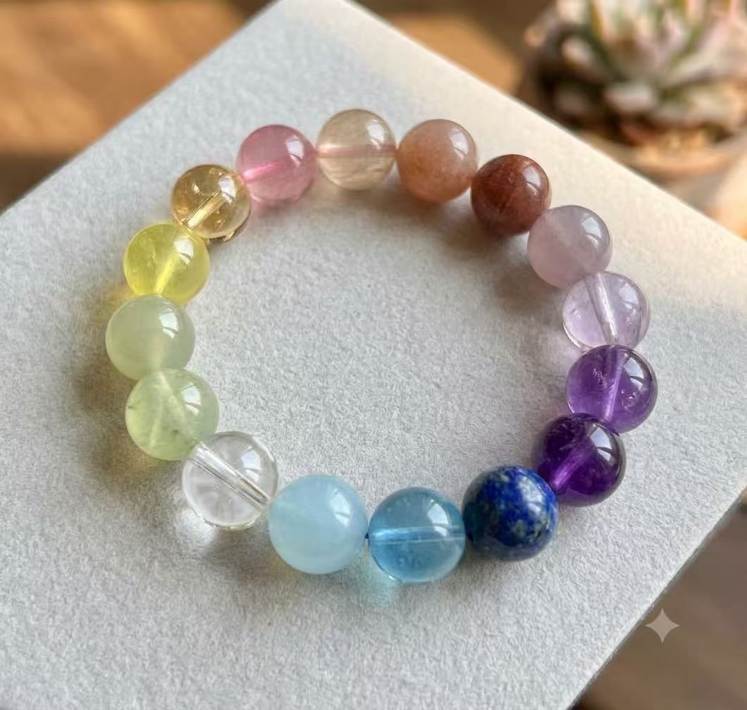 Vòng Tay Đá Tự Nhiên 17 Loại Đá Đa Sắc 8mm – Vòng Tay Phối Đá Phong Cách Thanh Lịch 2