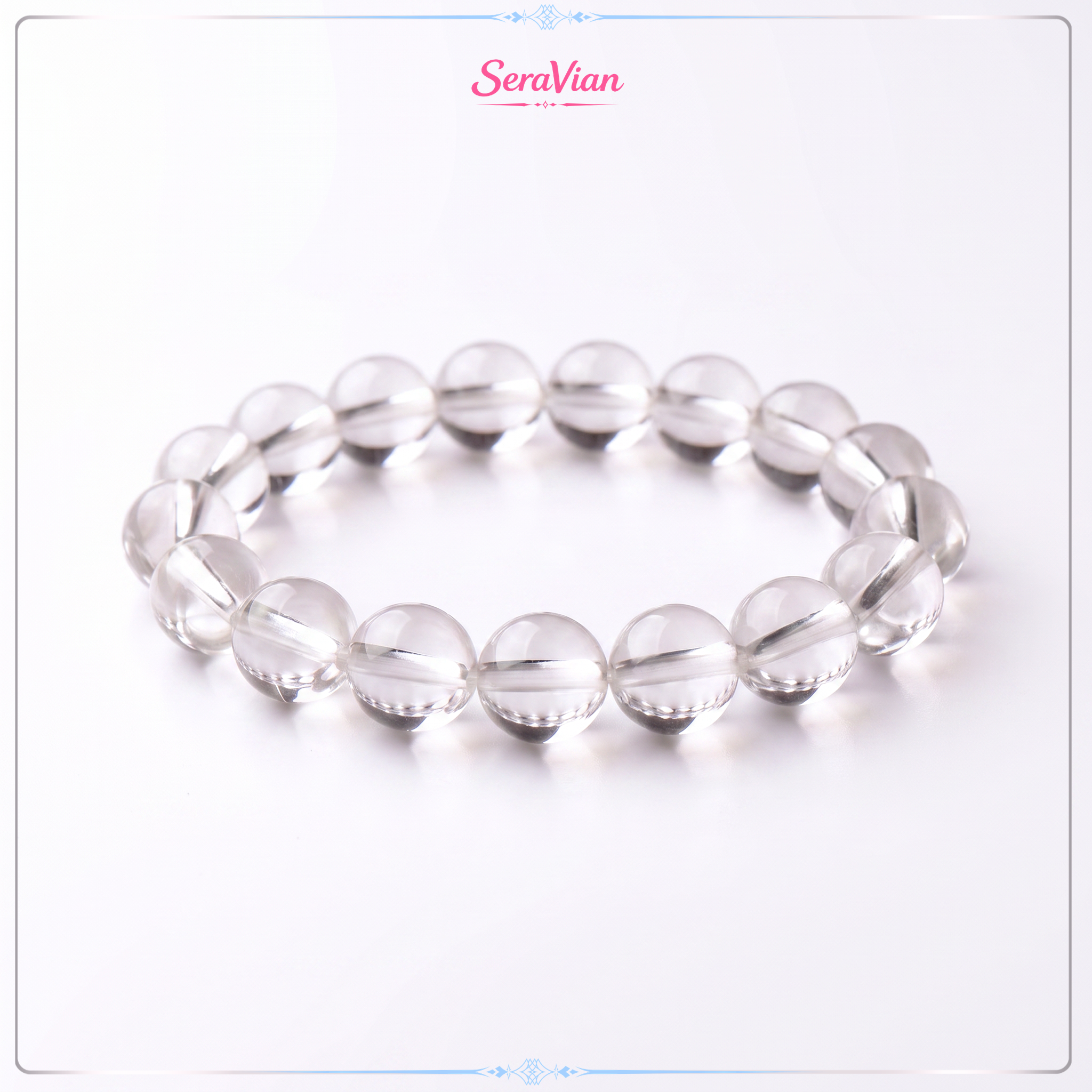 Vòng Tay Đá Thạch Anh Trắng Tự Nhiên Clear Quartz Hạt Tròn Vòng Đá Phong Thủy