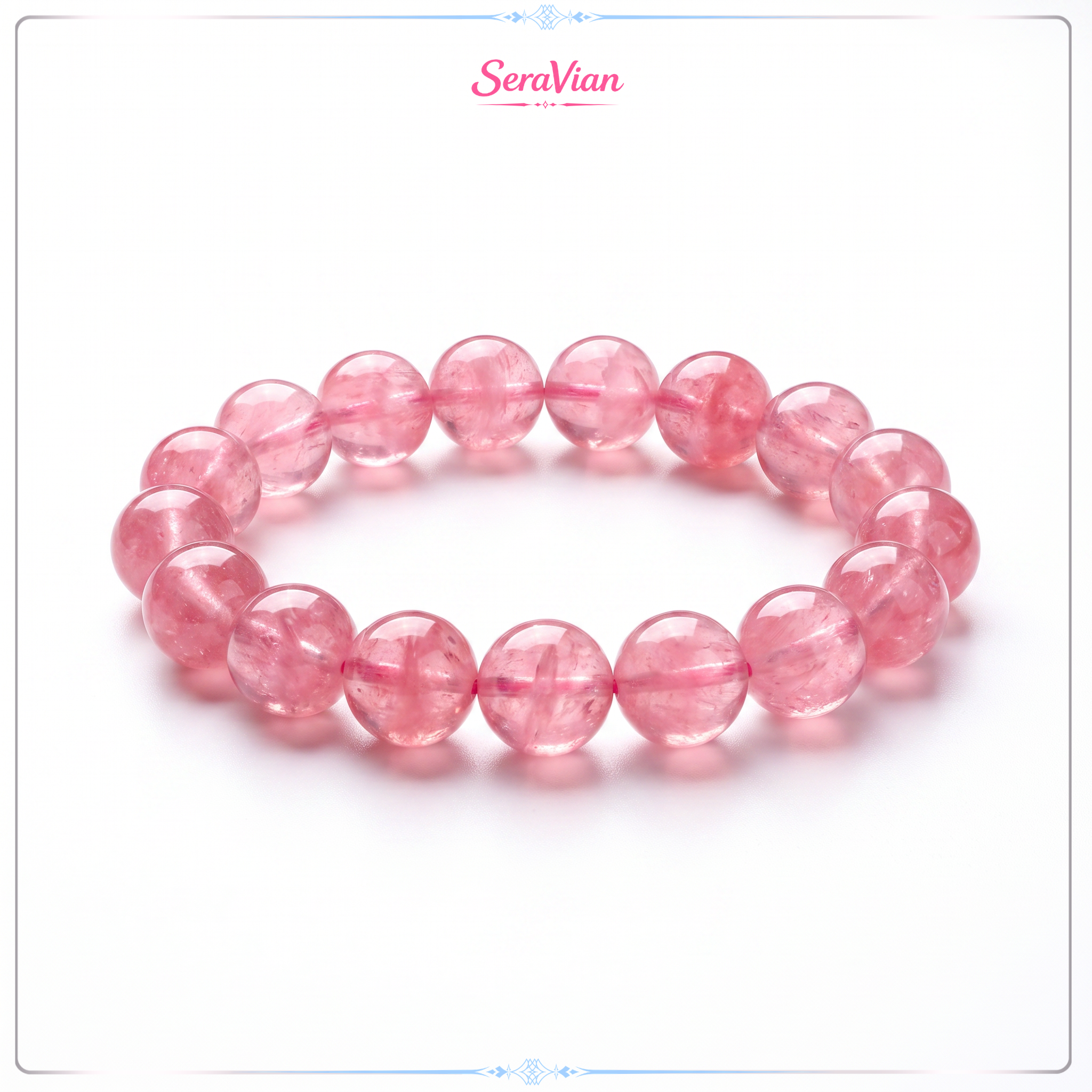 Vòng Đá Rhodonite Hồng Hoa Anh Đào Tự Nhiên – Vòng Tay Đá Năng Lượng Nữ Tính