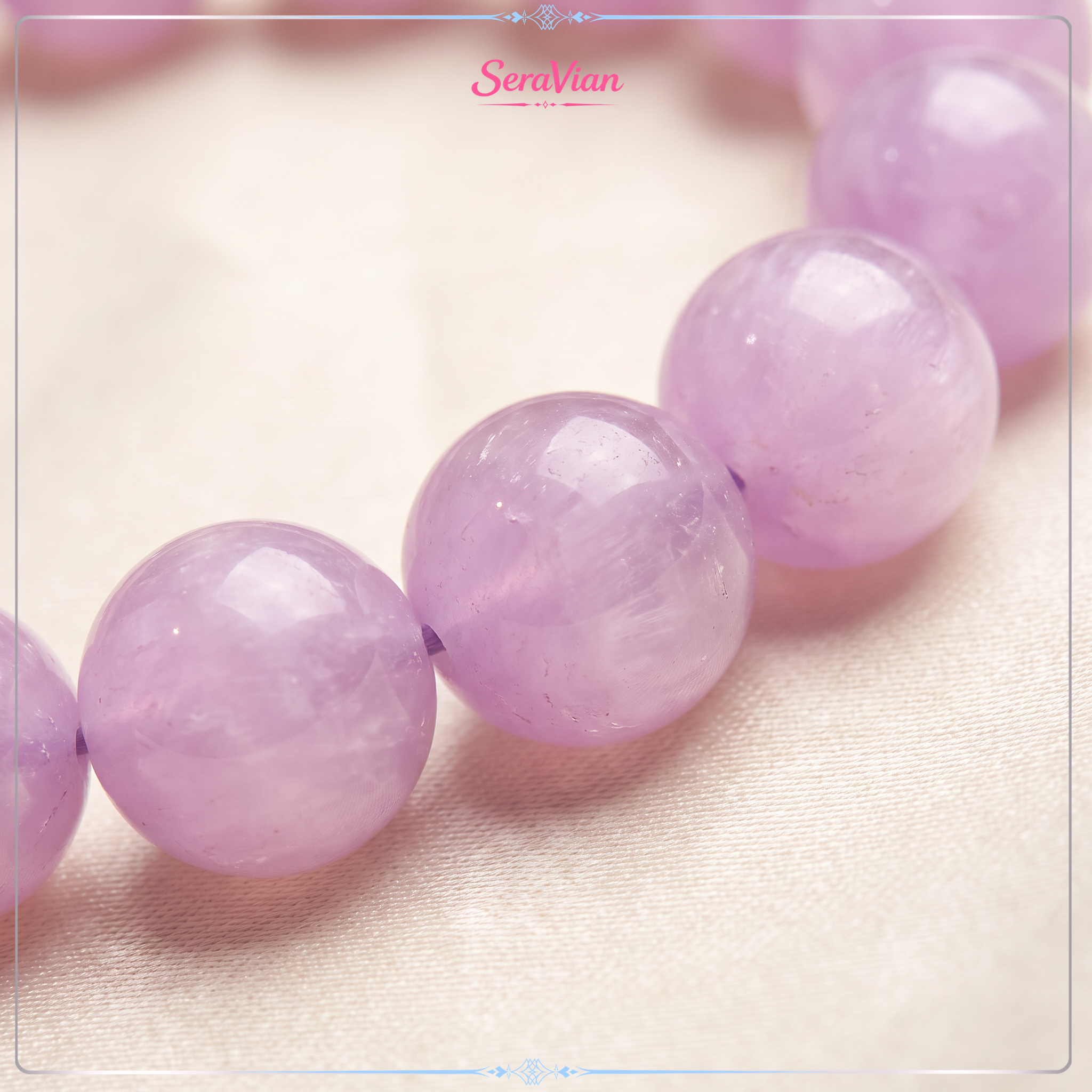 Vòng Thạch Anh Tím Lithium Tự Nhiên – Sắc Tím Lavender Trong Suốt, Vân Đá Tự Nhiên 7